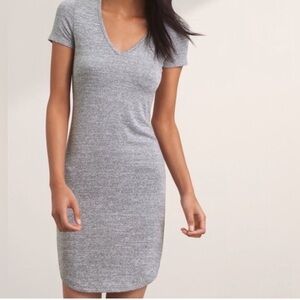 TNA Heather Gray V-Neck Mini Dress